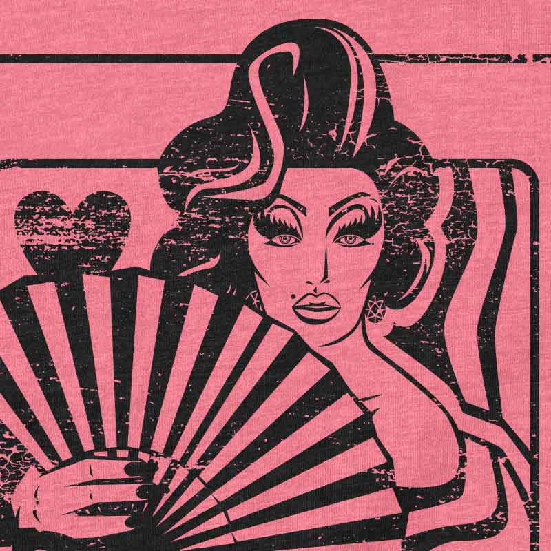 Drag Queen t-shirt with bold, colorful graphic celebrating pride, performance, and self-expression