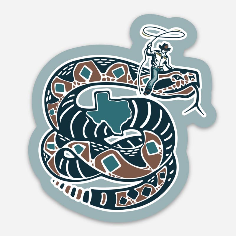 Texas Rattlers R Vector File Rattler Wrangler Sticker | Texas Sticker | Gusto Graphic Tees