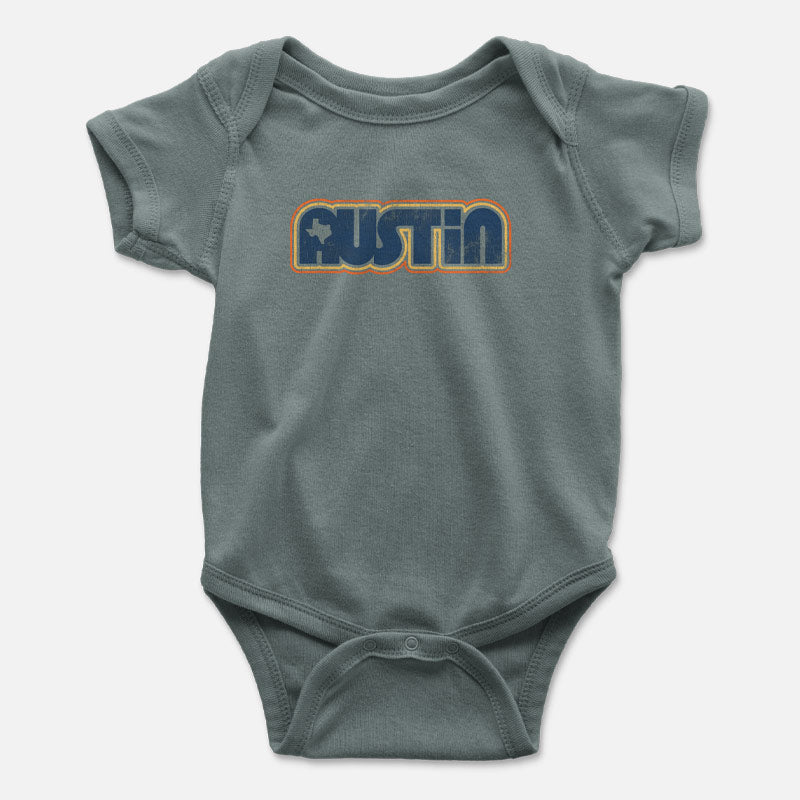 Retro Austin Baby Onesie, Austin baby Onesie, Austin, Texas baby