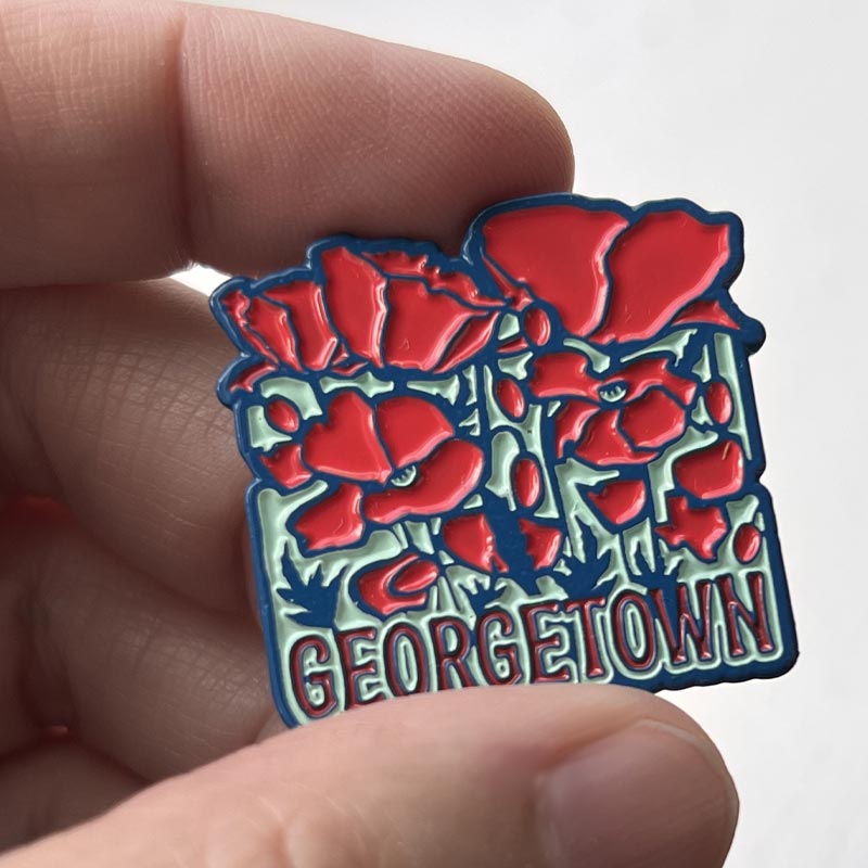 Georgetown Red Poppy Enamel Pin