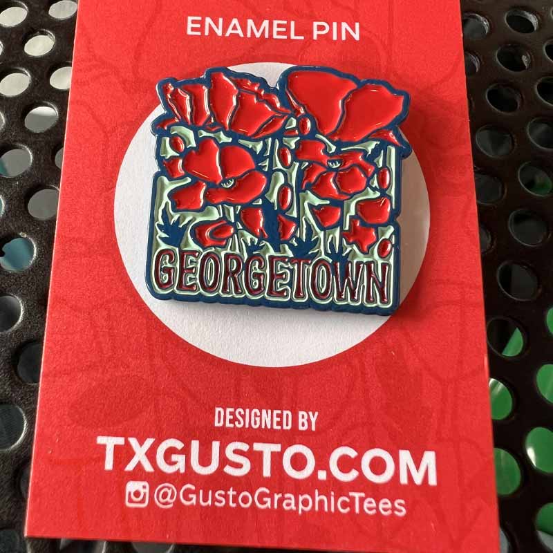 Georgetown Red Poppy Enamel Pin