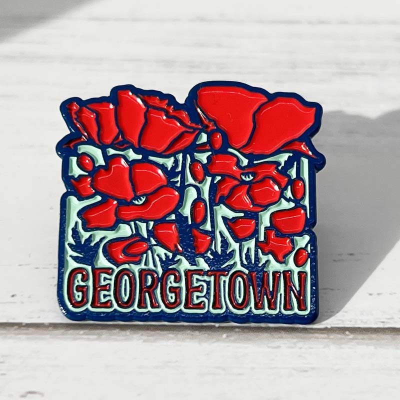Georgetown Red Poppy Enamel Pin