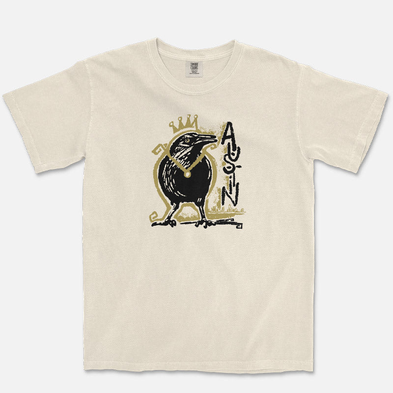 Royal Squawk Austin grackle T-shirt on Comfort Colors 1717 heavyweight tee