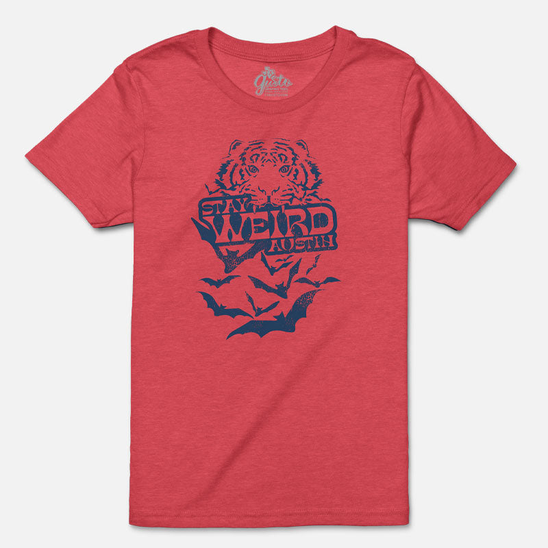 Stay Weird Austin youth t-shirt with bold, playful graphic – fun and quirky ATX tee for kids