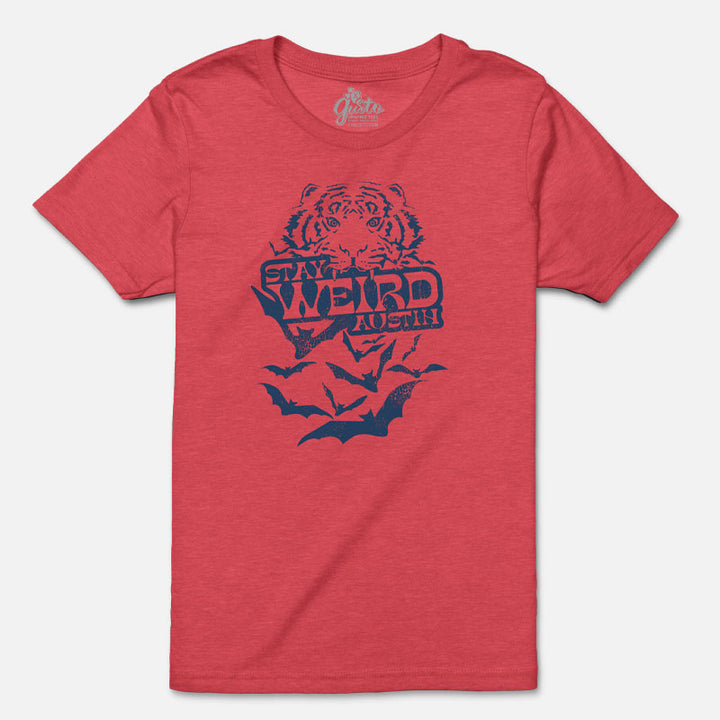 Stay Weird Austin youth t-shirt with bold, playful graphic – fun and quirky ATX tee for kids