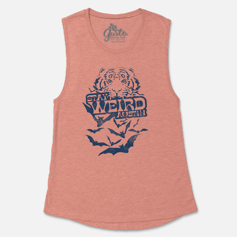 Stay Weird Austin Texas, Women's Jersey Muscle Tank