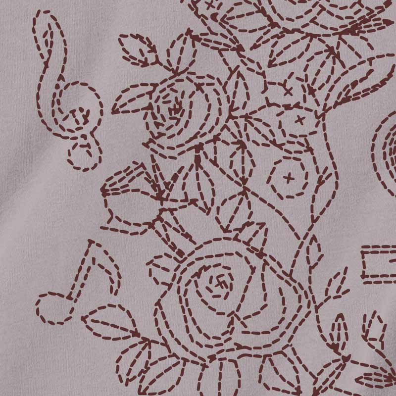 Close-up of floral embroidery pattern on fabric