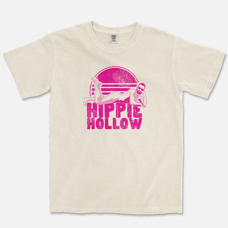  Hippie Hollow Austin Texas Sun Bum design on a Comfort Colors 1717 Ivory T-shirt