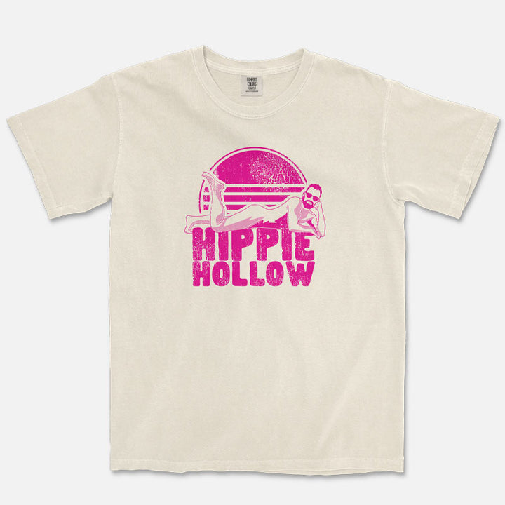  Hippie Hollow Austin Texas Sun Bum design on a Comfort Colors 1717 Ivory T-shirt