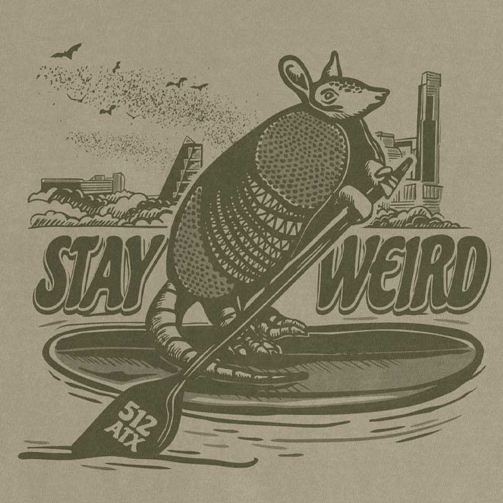 Close-up of stay weird armadillo design with 512 ATX paddle detail