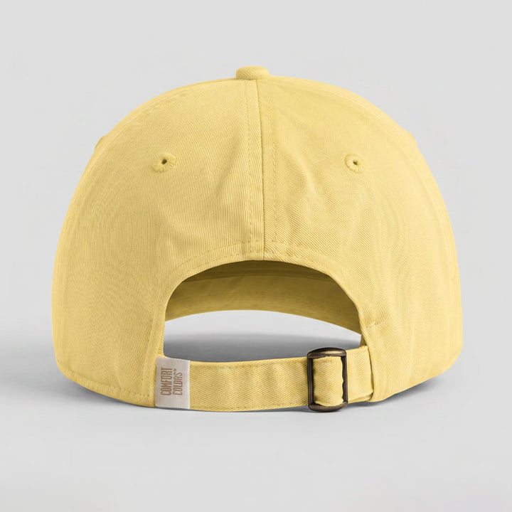Back view of Barton Springs butter sunwashed cap with adjustable closure