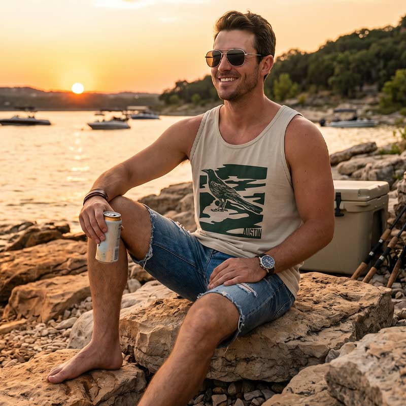 City Camo Austin Grackle Tank | Vintage Austin Tank