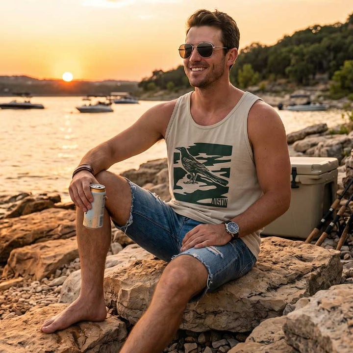 City Camo Austin Grackle Tank | Vintage Austin Tank
