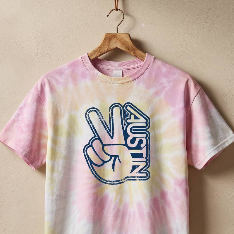 Groovy Austin Desert Rose tie-dye graphic tee