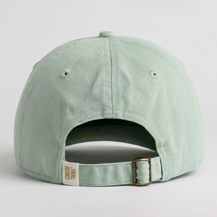 Back view of Quaker Parrot ATX Hat showing adjustable closure and washed cotton texture
