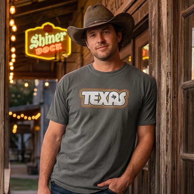 Vintage Retro Texas graphic tee on Comfort Colors 1717 soft washed cotton shirt