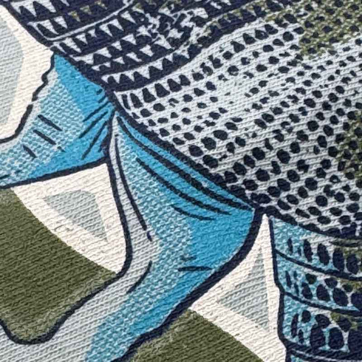 Close up Details of Stay Wild Texas Hill Country armadillo graphic printed on the back of a Comfort Colors 1717 Bay t-shirt