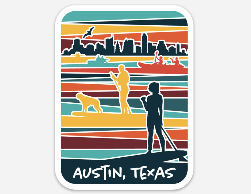 Lady Bird Lake Sticker, Austin, Texas sticker by Gusto Graphic Tees