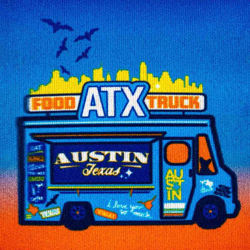Austin Texas Food Truck Neoprene can cooler, Austin Texas Food Trucks, Austin Texas Food Truck Colorful Can Cooler, ATX Food Trucks, Can Cooler , Texas Koozie