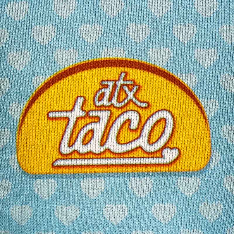 ATX Taco Love Neoprene Can Cooler, Austin, Texas Taco Love, Taco Koozie, Taco can cooler, Taco Love Graphic Can Cooler by Gusto Graphic Tees