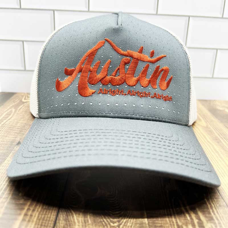 Alright Austin Trucker Cap, Longhorn Trucker Hat, Austin, Texas hat, Alright, Alright, Alright, Austin, Texas Trucker Snapback hat