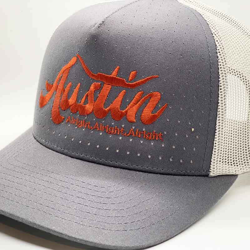 Alright Austin Trucker Cap, Longhorn Trucker Hat, Austin, Texas hat, Alright, Alright, Alright, Austin, Texas Trucker Snapback hat