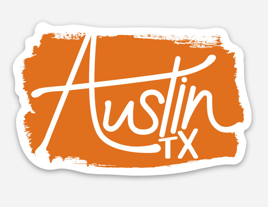 Austin Texas vinyl sticker, Austin, Texas sticker, burnt orange sticker