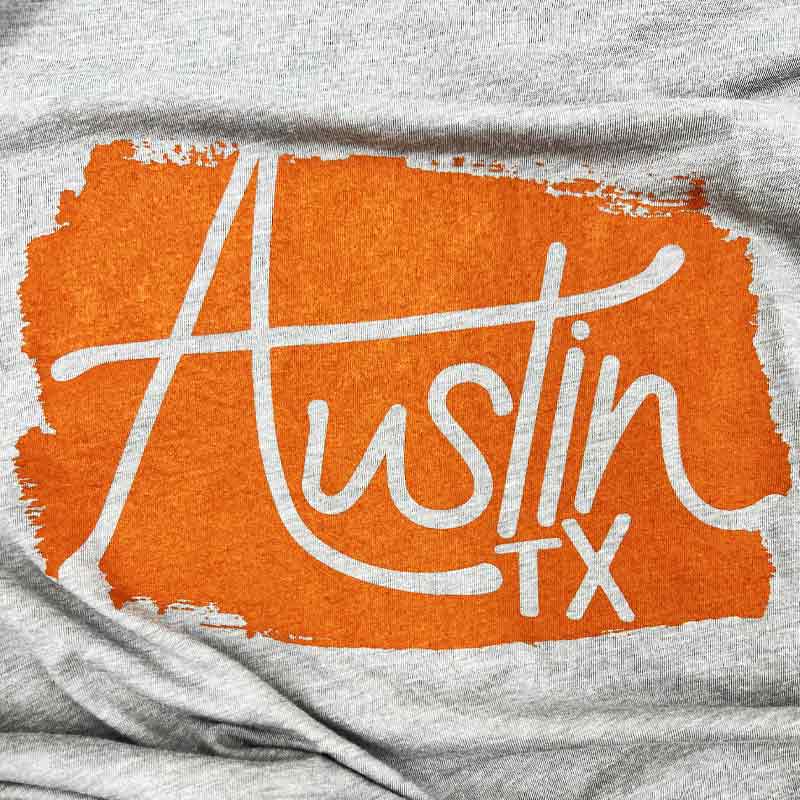 Austin Ink Graphic T-shirt, Austin Texas T-shirt, Athletic Grey Bella+Canvas 3413 Triblend shirt