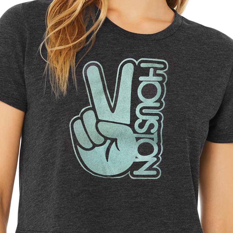 Groovy Peace Houston, Texas Flowy Crop Top T-shirt