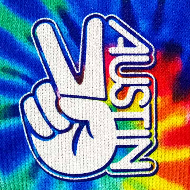 Groovy Austin Texas Can Cooler, Neoprene Can Cooler, Peace sign, Austin, Texas, Austin Koozie, Austin Neoprene Can Cooler, Austin, Texas, Tie Dye Can Cooler