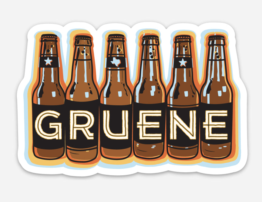 Gruene, Texas Beer Bottle Sticker