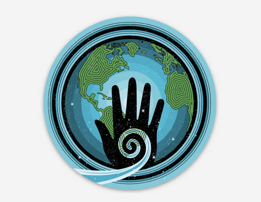 healing hands sticker, vinyl sticker, healers, healing sticker, world sticker, world, healing hand, healer, earth sticker, vinyl sticker