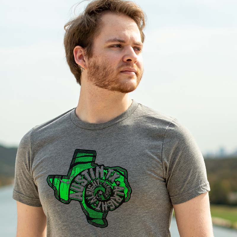 Listo! Verde! Let's Go! Austin FC t-shirt, Alright, Alright, Alright T-shirt, grey Austin shirt, Bella+canvas, Austin Texas
