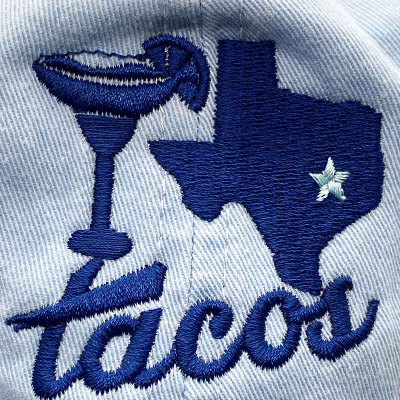 Margaritas, Texas, Tacos Adjustable Cap, Taco hat, Texas Dad hat, blue cap, Margaritas, Texas, Taco Adjustable Cap, Texas Cap