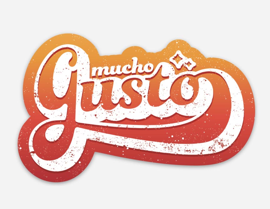 mucho gusto, it's a pleasure to meet you, nice to meet you, gusto sticker, vinyl sticker, sticker 