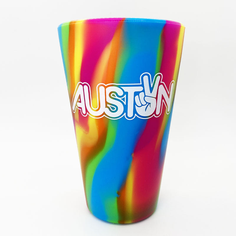 Peace Austin 16oz Silipint Pint Glass by Gusto Graphic Tees