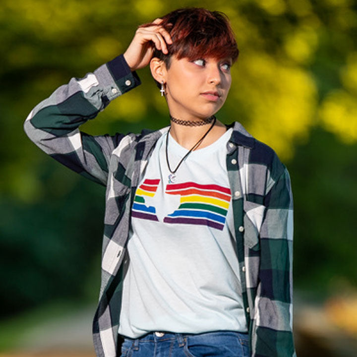 Texas Rainbow Stripes T-shirt by Gusto Graphic Tees, Texas t-shirt, LGBTQ, gay pride