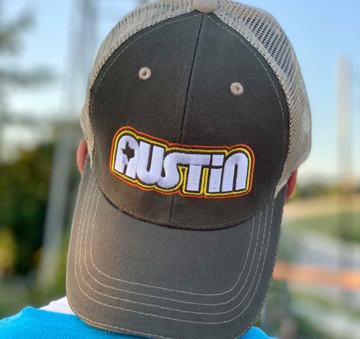 Retro Austin Trucker Cap by Gusto Graphic Tees - Texas cap