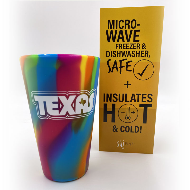 retro texas cup, texas cup, silicup, silicone, pint glass, texas pint glass, texas cup, texas glass