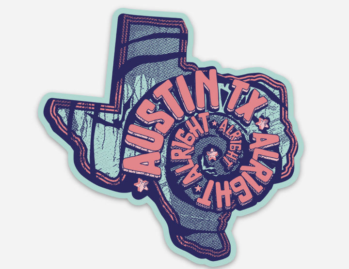 Axt Sticker Spiral ATX Sticker | Austin Texas Vinyl Sticker | Gusto Graphic Tees