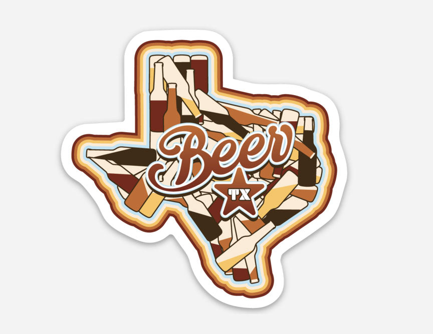 texas vinyl sticker, texas beer sticker, texas beer, vinyl sticker, beer, craft beer, texas craft beer