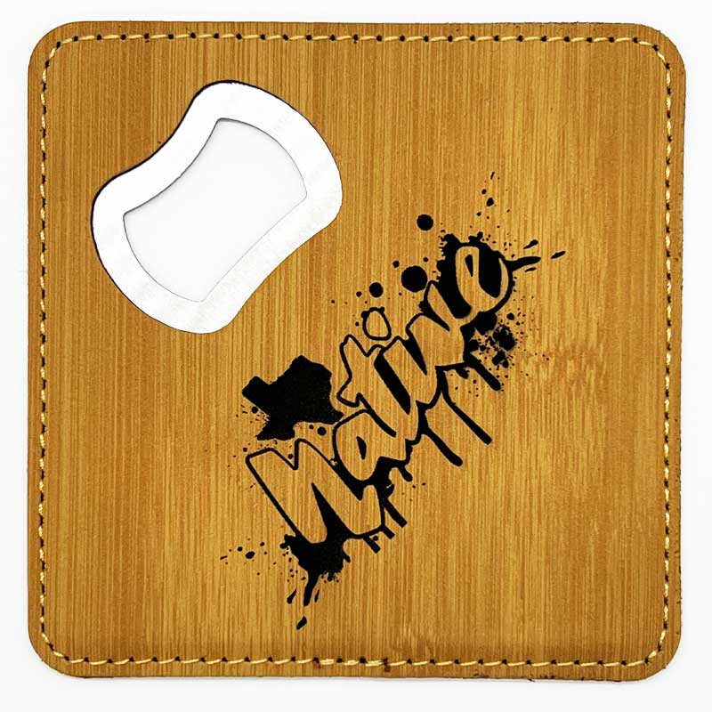 Texas Native Bamboo Leatherette Coaster with Bottle Opener