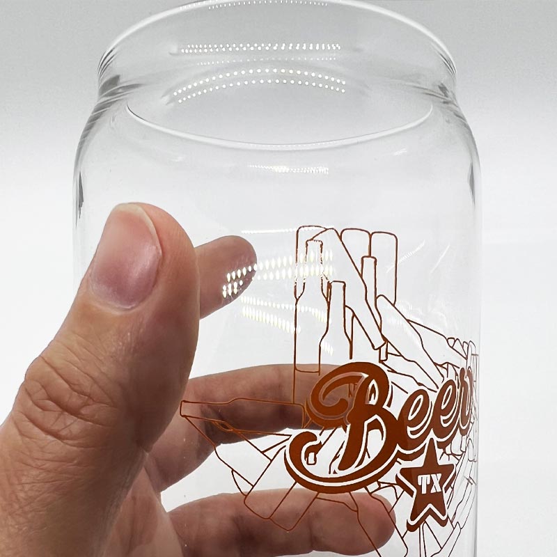 Texas Bottle State 16oz Can Glass, Texas Beer, Pint Glass, Can Pint Glass