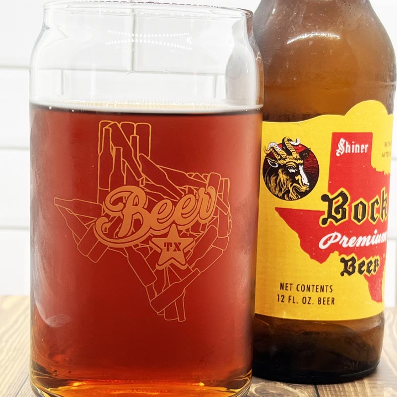 Texas Bottle State 16oz Can Glass, Texas Beer, Pint Glass, Can Pint Glass