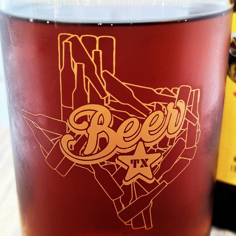 Texas Bottle State 16oz Can Glass, Texas Beer, Pint Glass, Can Pint Glass
