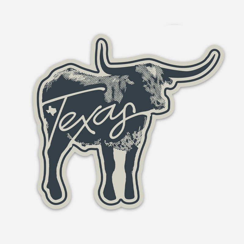 Texas Cattle Sticker, vinyl Texas sticker