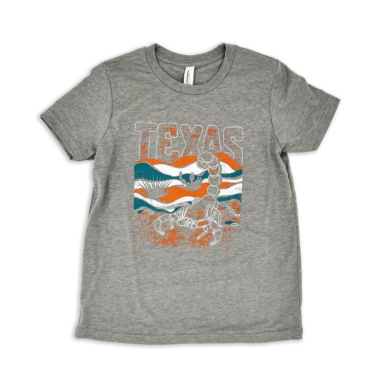 Texas Scorpion Youth T-shirt, Bella+Canvas 3413Y Athletic Grey, Texas Scorpion Youth T-shirt