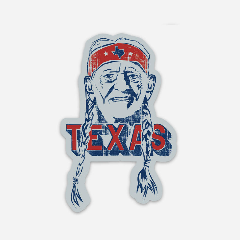 Texas Willie Nelson Sticker, Vinyl Willie Nelson Sticker