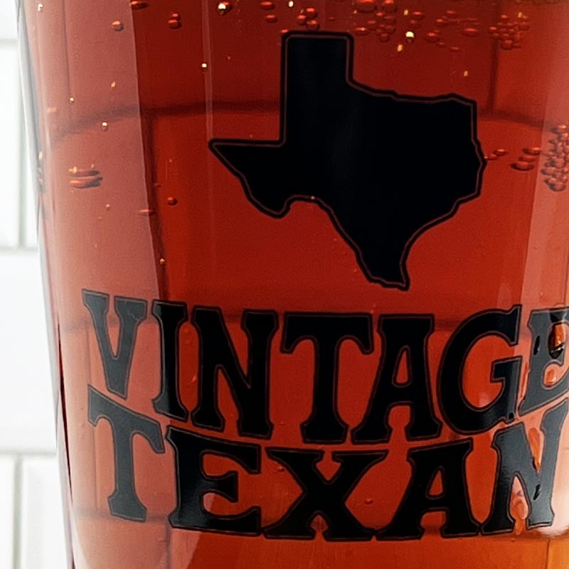 Vintage Texan 16oz Pint Glass, Texas Beer, Pint Glass, Drinkware