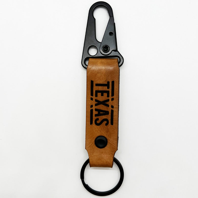 teXas Leather Keychain, handmade leather keychain, texas
